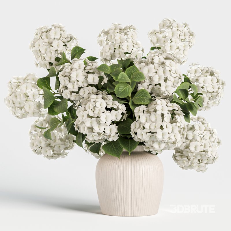 Hydrangea Bouquet in Textured Ceramic Vase 3 Color Variants Image 3