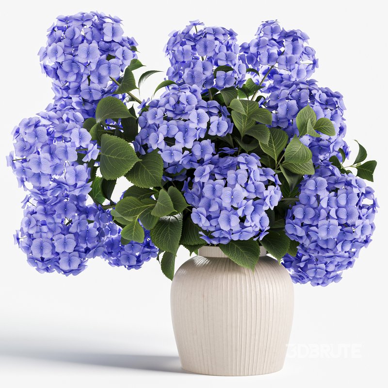 Hydrangea Bouquet in Textured Ceramic Vase 3 Color Variants Image 5
