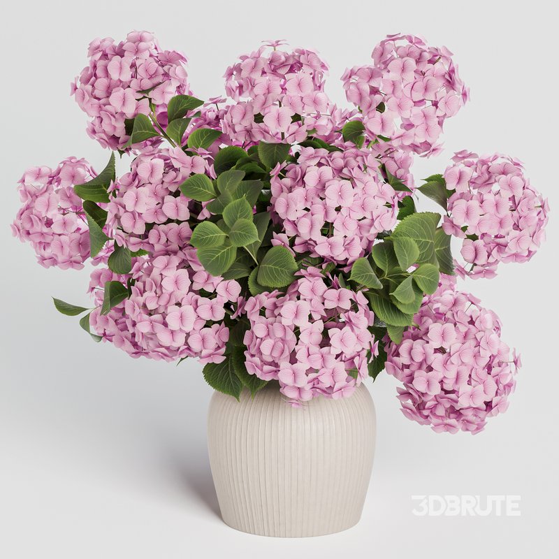 Hydrangea Bouquet in Textured Ceramic Vase 3 Color Variants Image 5