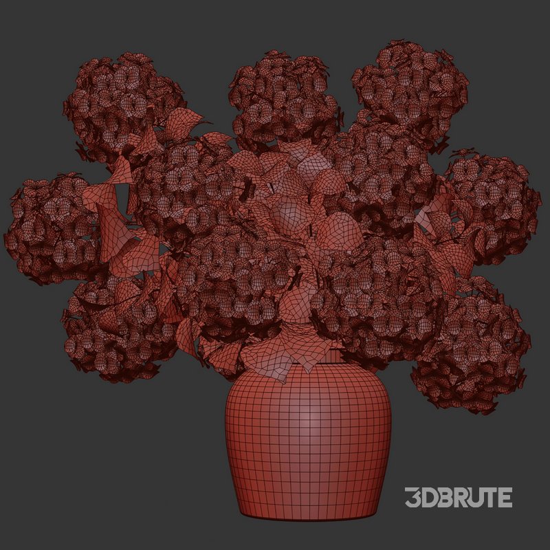 Hydrangea Bouquet in Textured Ceramic Vase 3 Color Variants Image 4