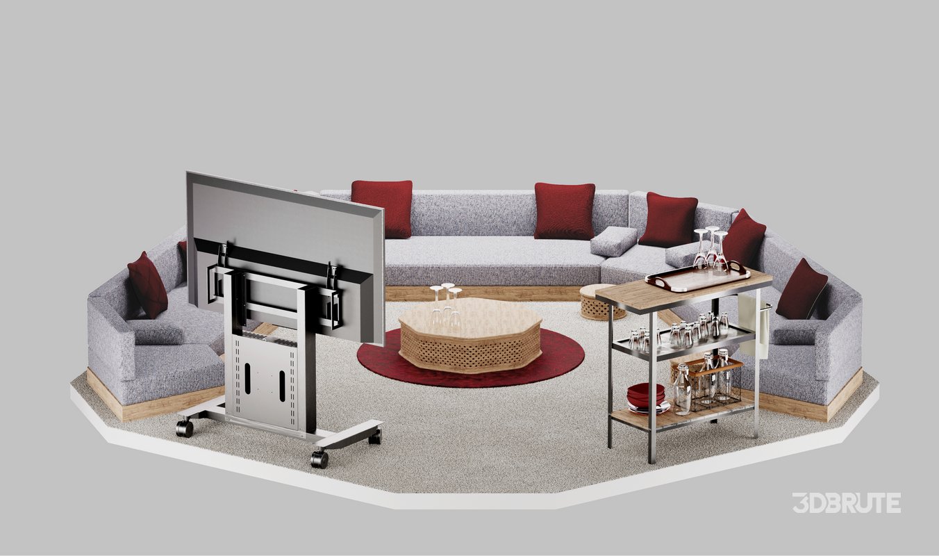 Octagon-Shaped Sectional Sofa Image 2