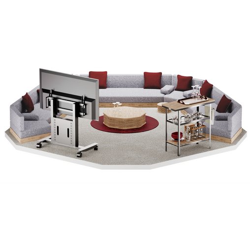 Octagon-Shaped Sectional Sofa
