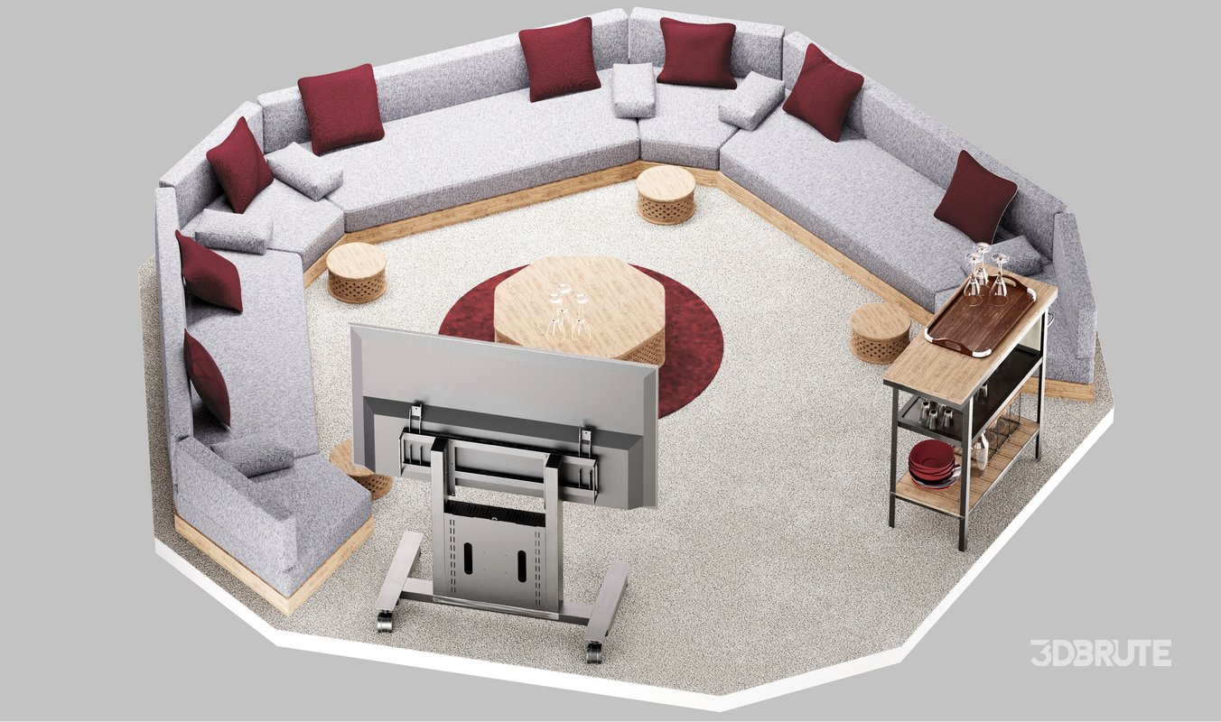 Octagon-Shaped Sectional Sofa Image 3