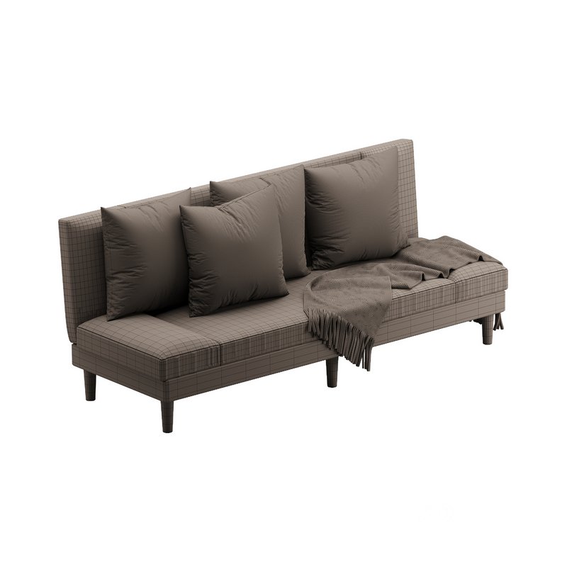 Armless Foldable Convertible Sofa Image 12