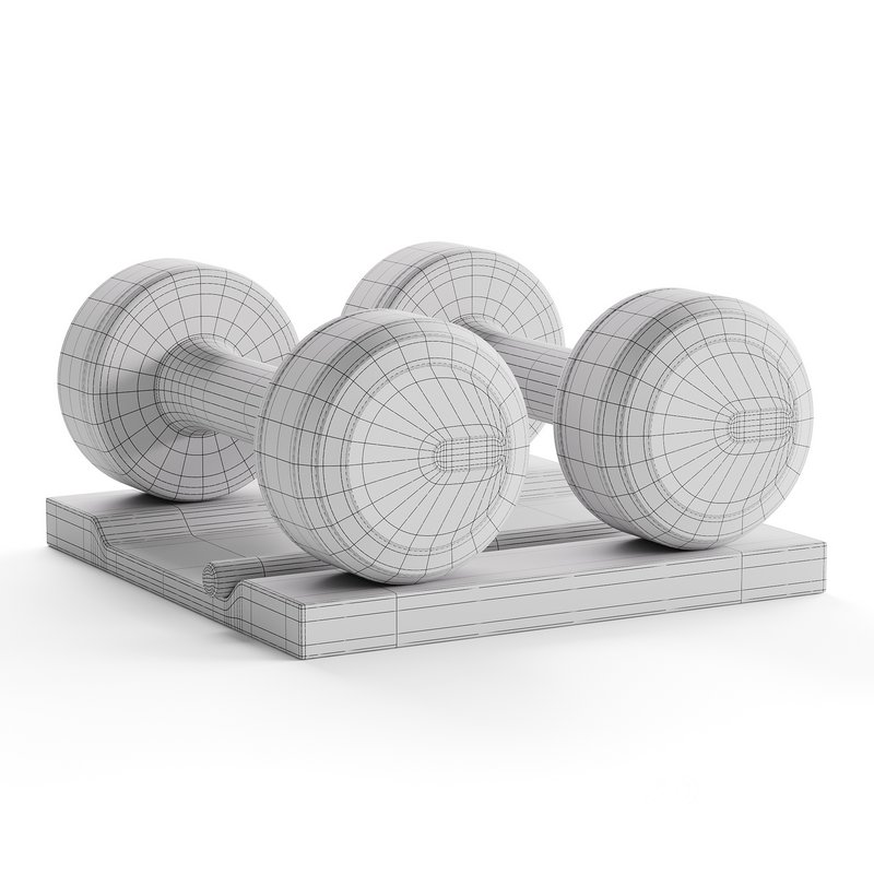 COLMIA Dumbbells Pair With Wooden Stand Image 16