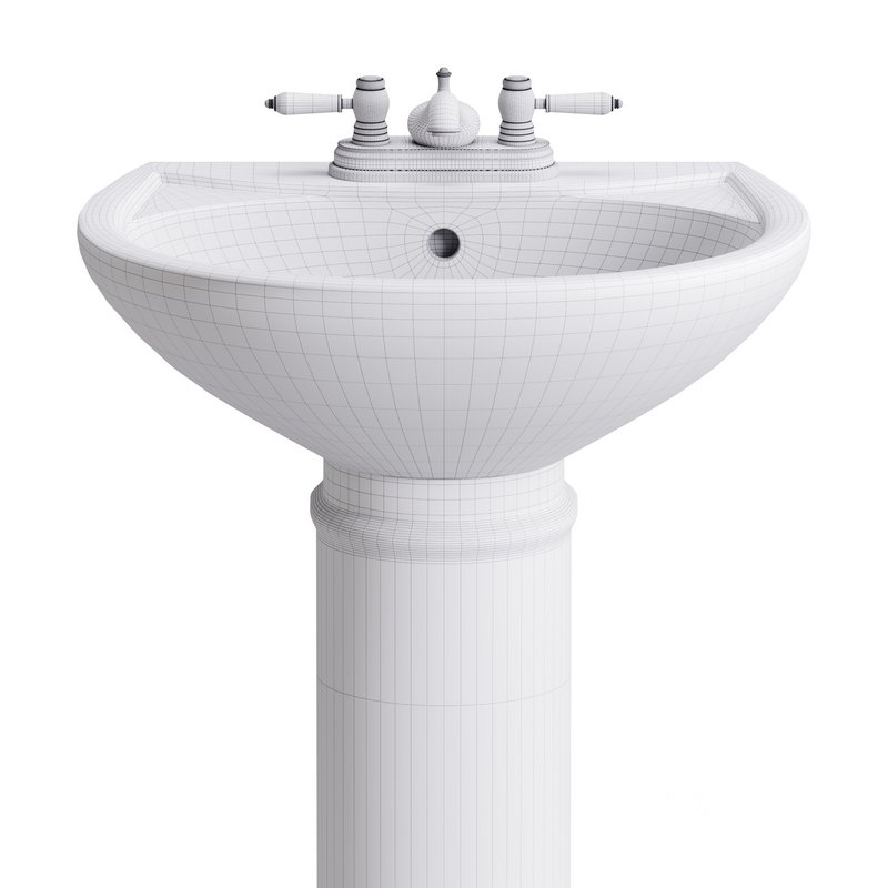 White Bathroom Sink Image 15