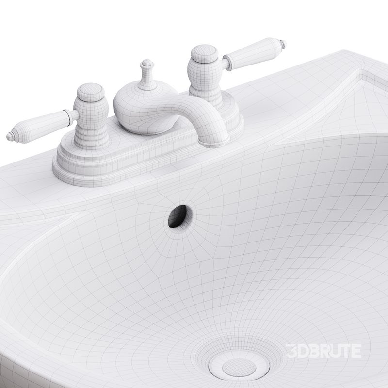 Ondine Pedestal white washbasin Image 14