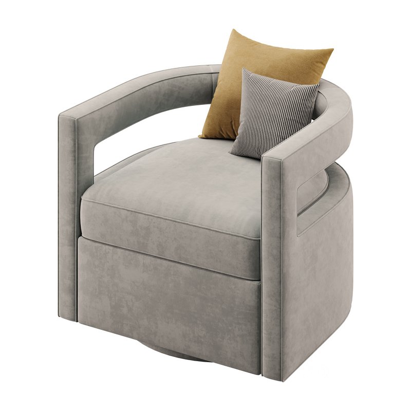 Kennedy Velvet Swivel Chair Image 8