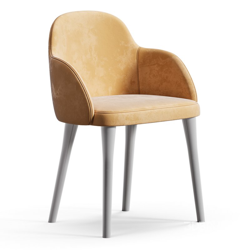 GIULIA GREY VELVET DINING ARMCHAIR Image 7