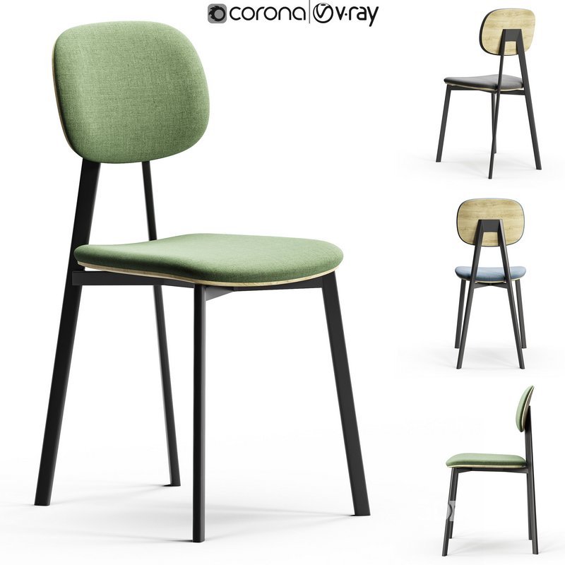 Lollipop Young Fabric And Wood Chairs By Diotti Image 2