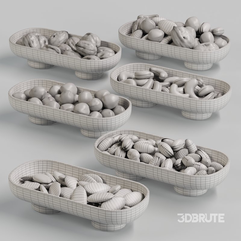 Marble Serving Bowls with Assorted Nuts Image 4