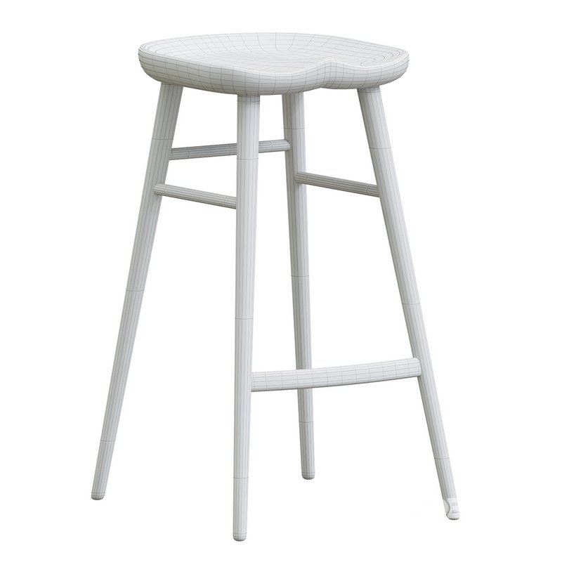 Alma Brown Solid Wood Bar Stool Image 4