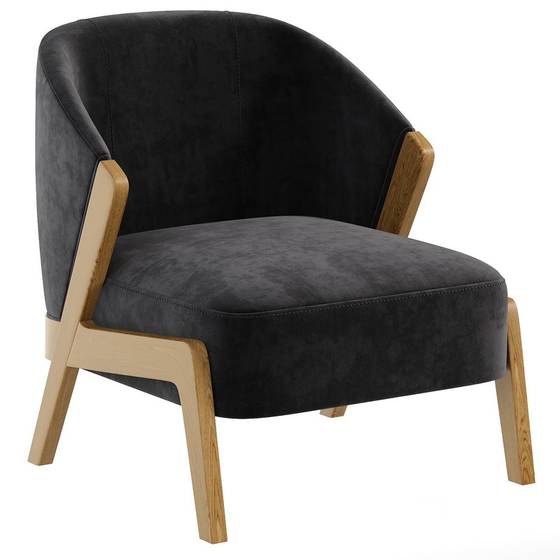 Bronx Frame Fine Chenille Moss Green Turner Wooden Accent Chair Image 5