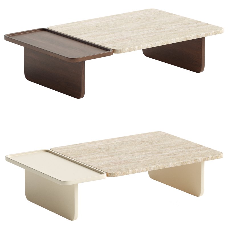 Duo Large Travertine Coffee Table Image 3