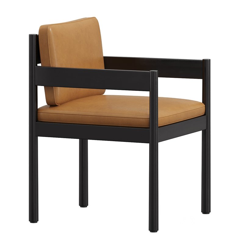 Halsey Leather Dining Arm Chair WestElm Image 3