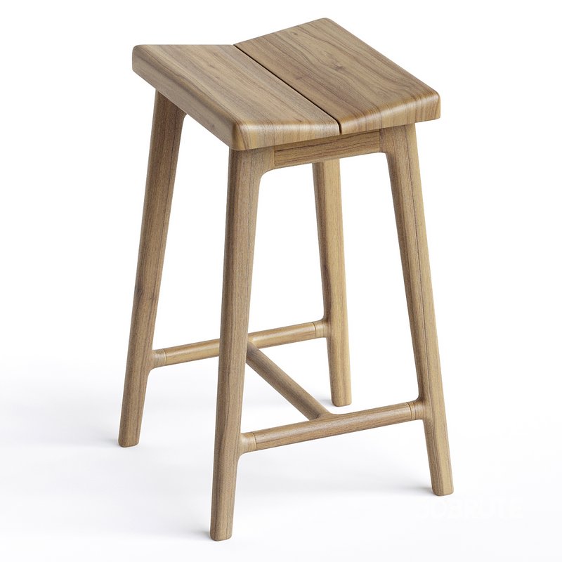 Handmade modern large oak stool Image 3