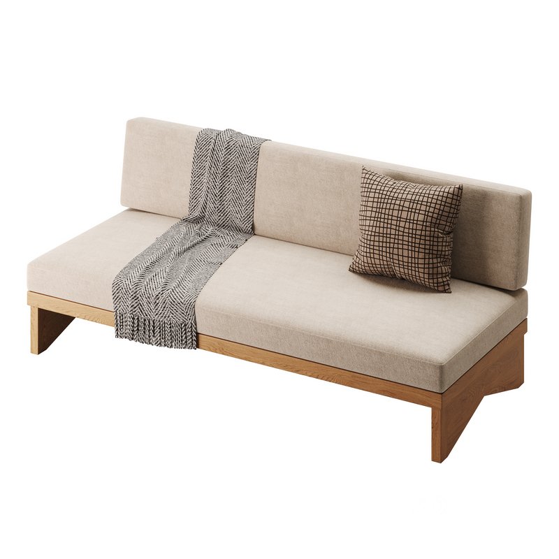 Pierre Leather Armless Loveseat Image 4