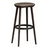 Brutalist Bar Stools in Darkened Wood and Steel Detailing - Thumbnail 1