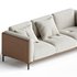 Large bi material sofa 4 places camel - Thumbnail 2