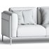 Large bi material sofa 4 places camel - Thumbnail 3