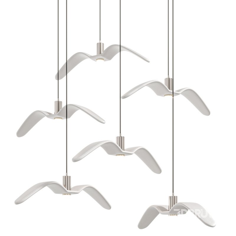 Hanging plastic Led Lamp Bird Image 1