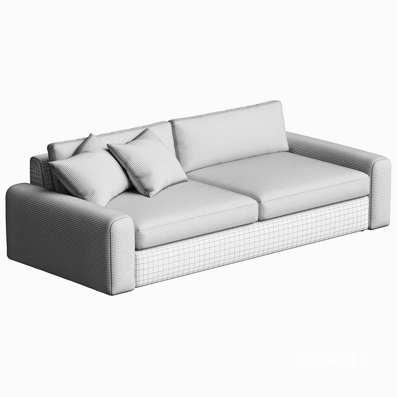 Serrat White Performance Fabric Sofa Image 4