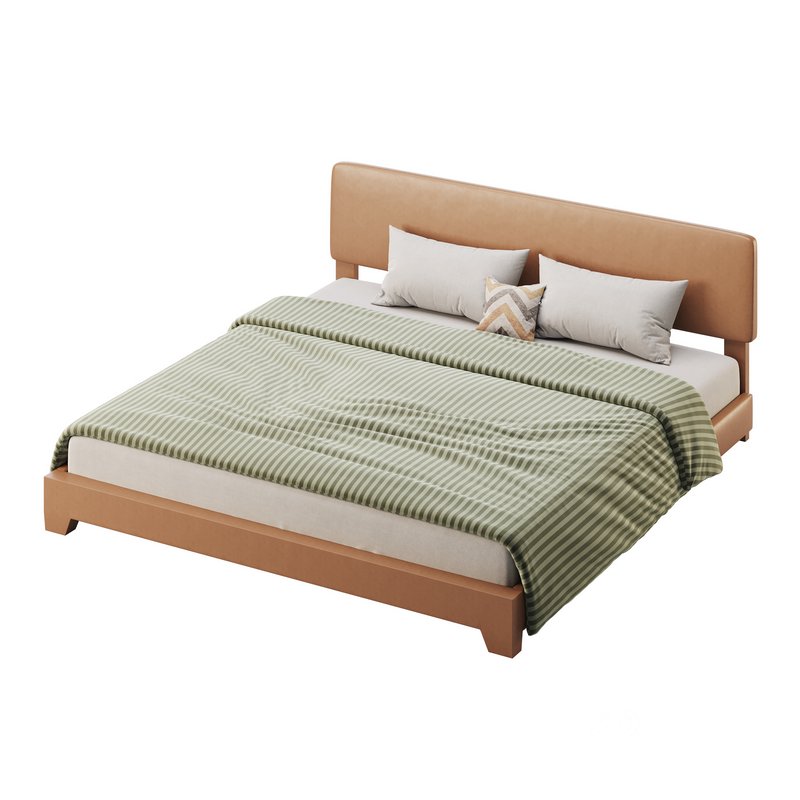 Einfach King Upholstered Platform Bed Image 9