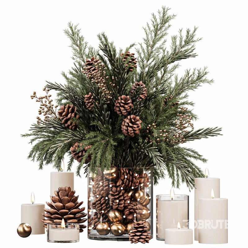 Christmas Pine Cone Decor Set Image 3