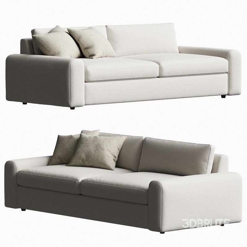 Serrat White Performance Fabric Sofa Image 3