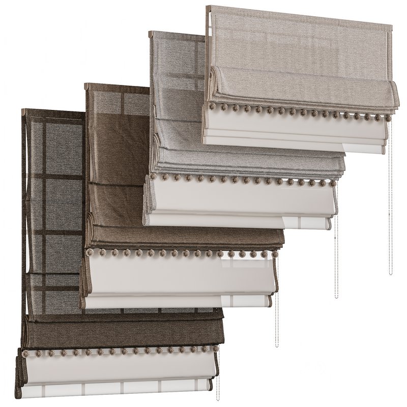 Roman curtain with pom pom 3 Image 1