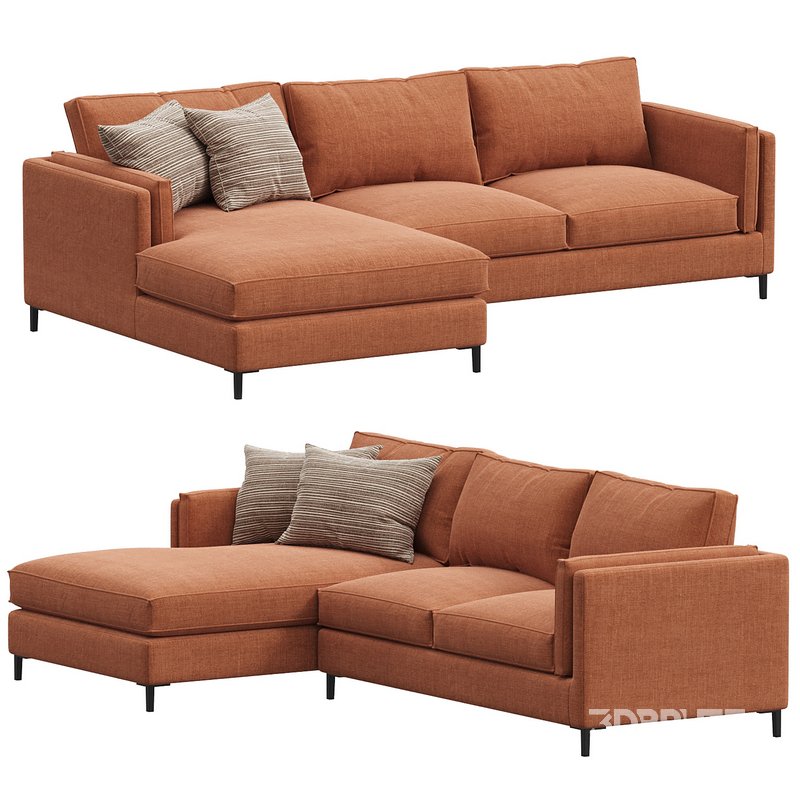 Emery 2 Piece Sectional Sutton Rust Image 2