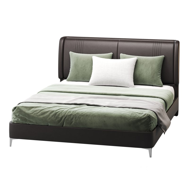 Leather Beige Bed Frame Image 7