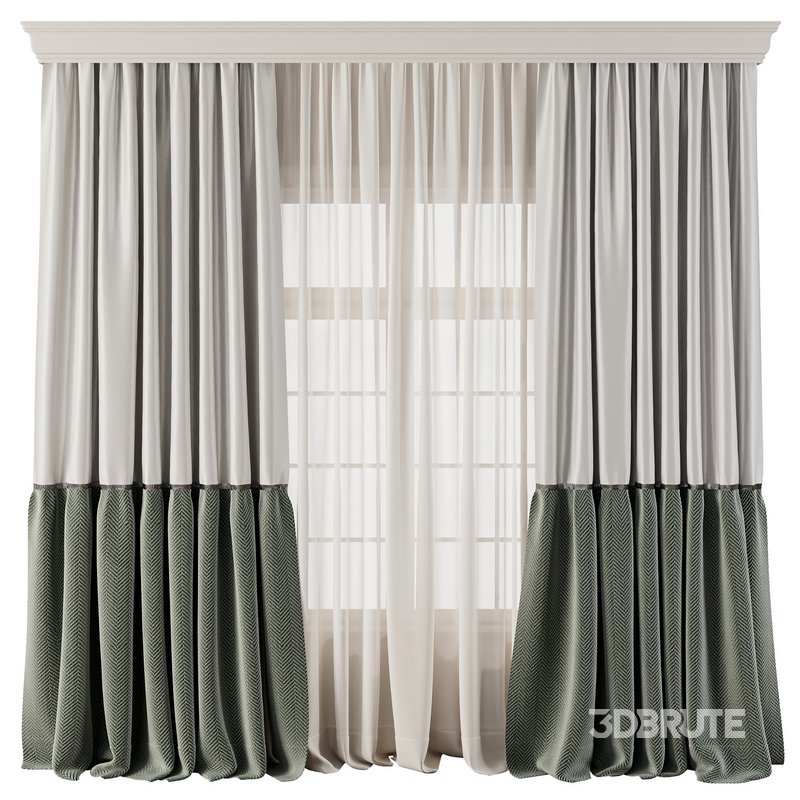 Herringbone Patterned Bottom Curtains 62 Image 1