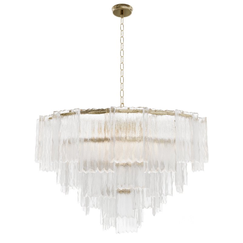 Round pendant chandelier made of ribbed glass 164FA-33128 Garda Decor Image 3