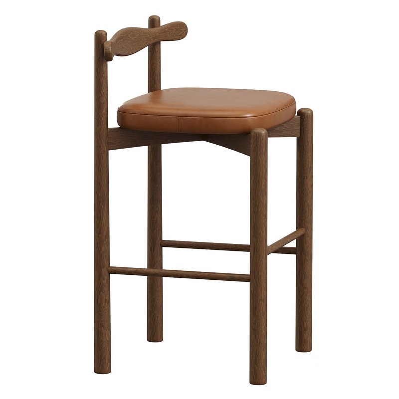 Counter Stool UCA- Dark Brown Wood Image 1