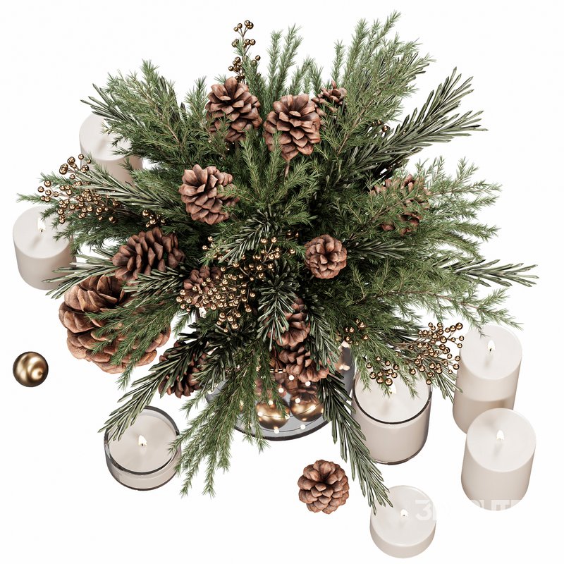 Christmas Pine Cone Decor Set Image 5