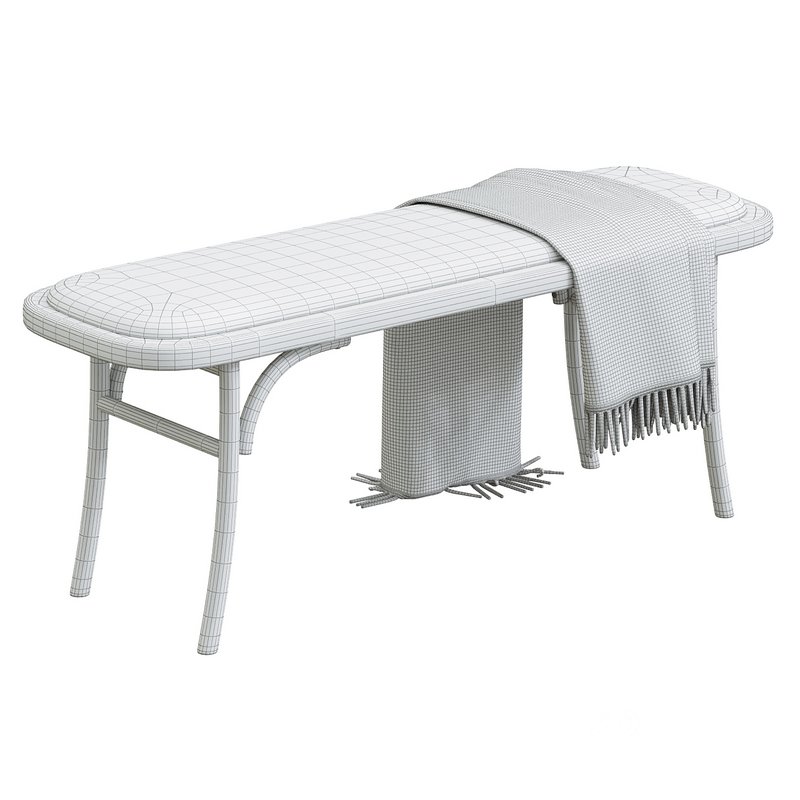 Round Wood Padded Bench Image 3