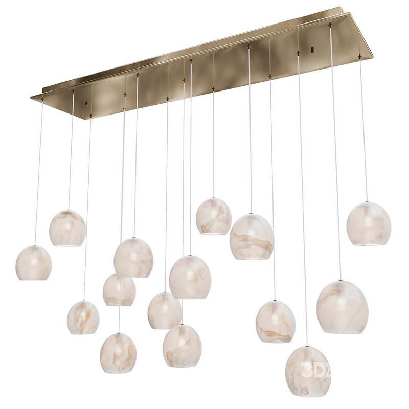 Lazio 15-Light Linear Multi-Drop Pendant Currey Company Image 4