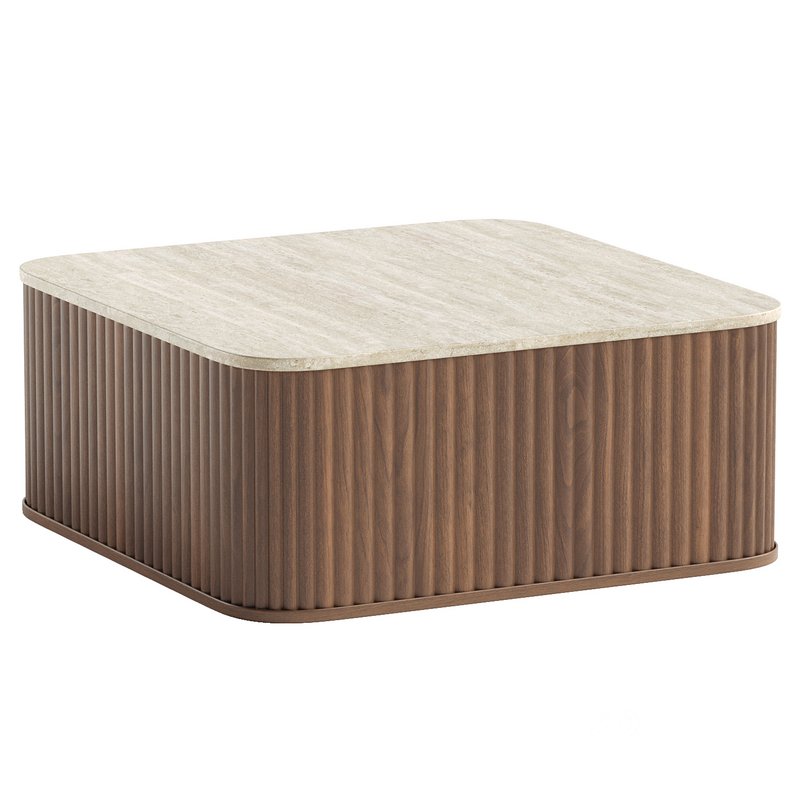 Travertine Oak Coffee Table Image 1