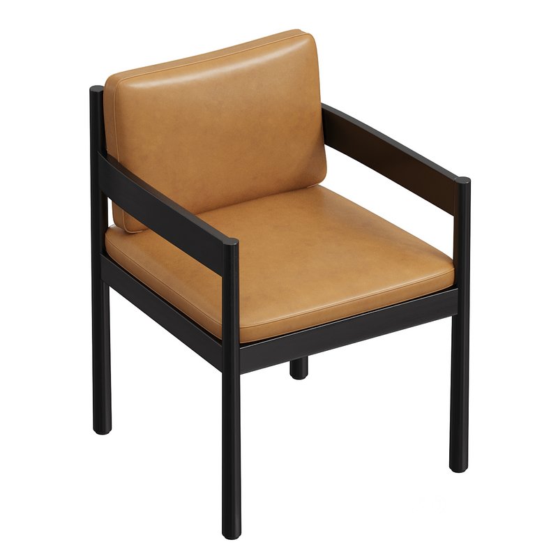 Halsey Leather Dining Arm Chair WestElm Image 2