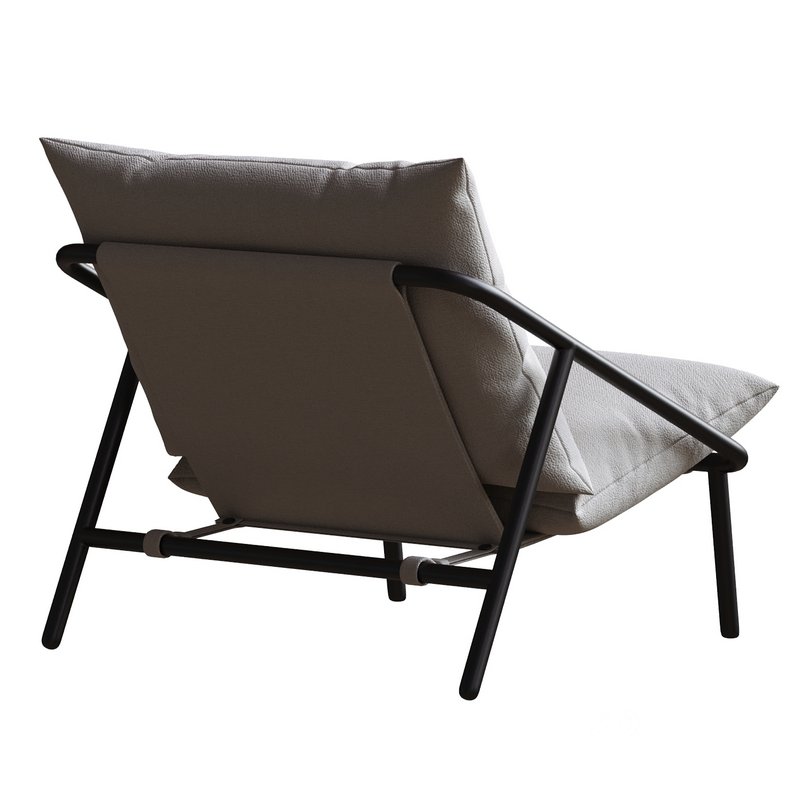 Ayatt Modern Metal Frame Sling Accent Armchair Image 4