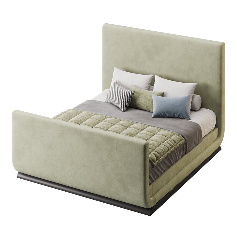 Double bed with upholstered headboard Image 3