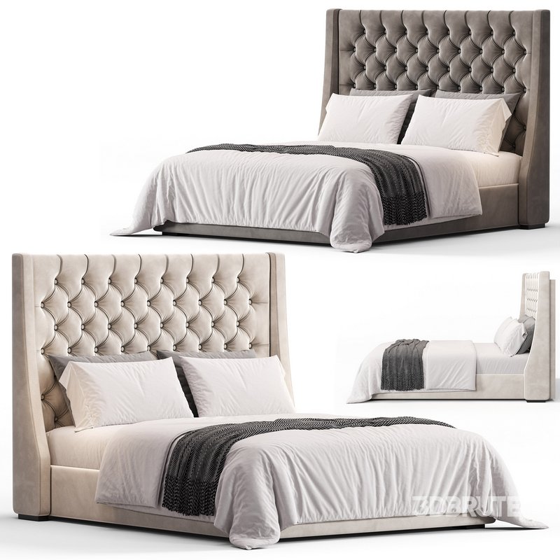 Grand Curved Wingback Bed Frame By Barron Beds Image 1