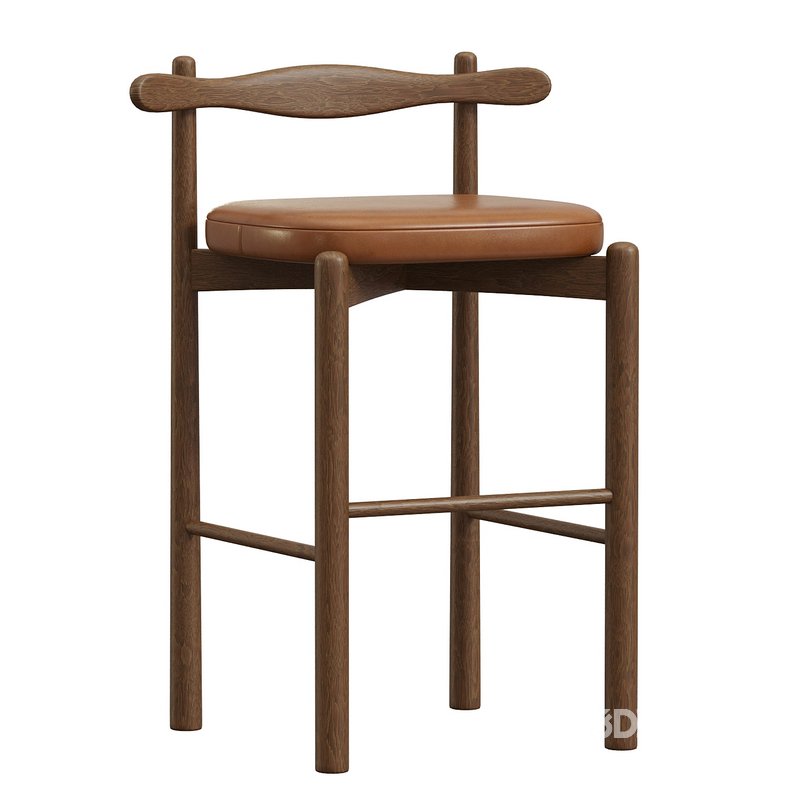 Counter Stool UCA- Dark Brown Wood Image 3