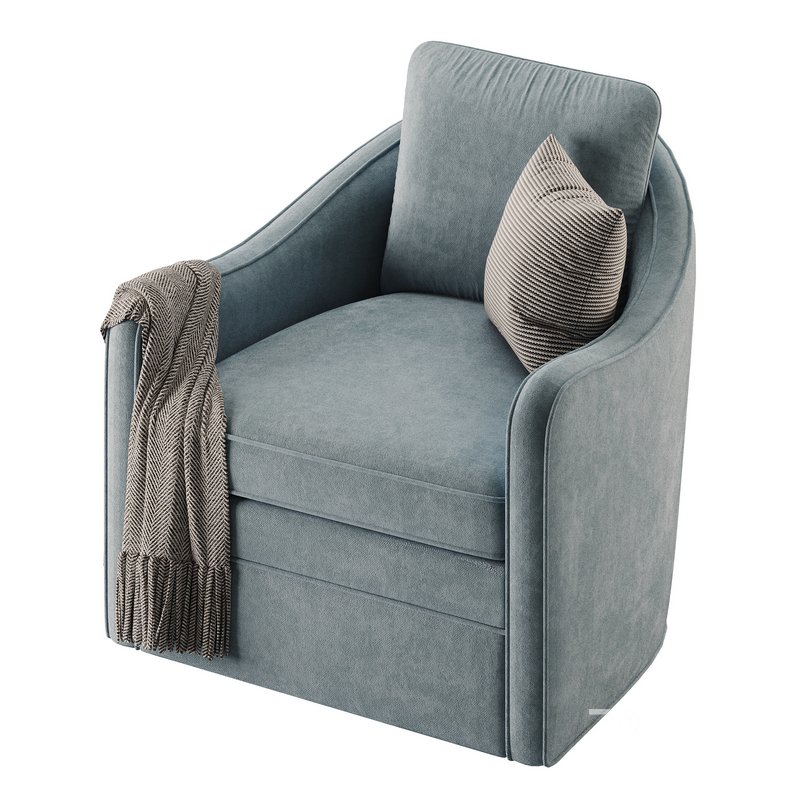Wide Seat Lounge Swivel Arm Chair Image 2