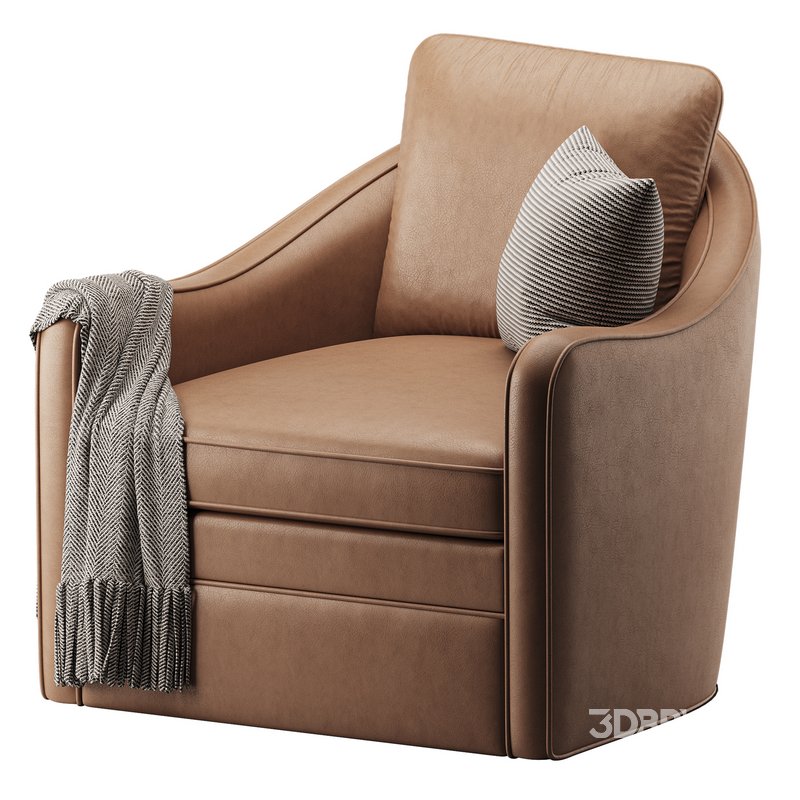 Wide Seat Lounge Swivel Arm Chair Image 7