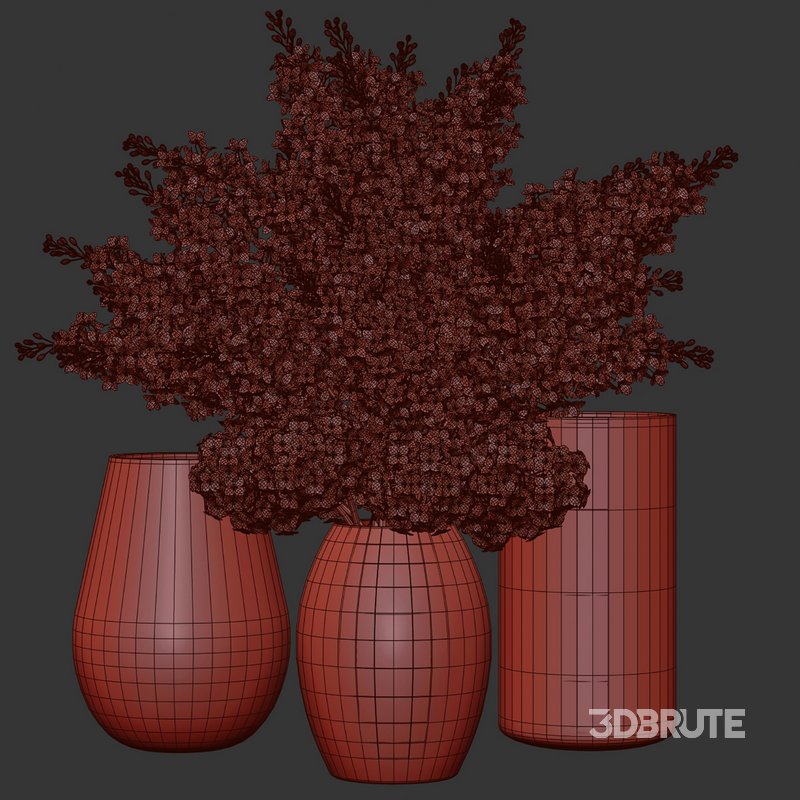 Elegant Pink White Lilac Flower in Glass Vases Image 6