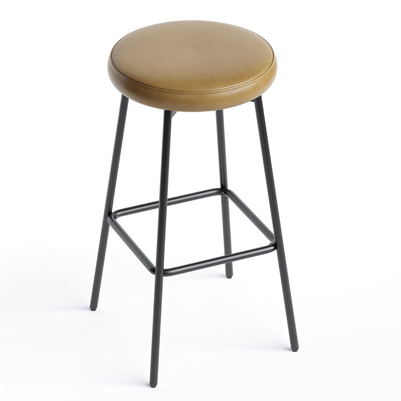 Doheny Black Steel Legs Swivel Barstool Image 2
