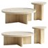 Travertine Marble Round Coffee Table - Thumbnail 1