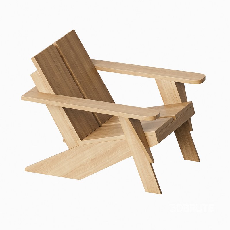 Paso Natural Teak Wood Outdoor Adirondack Chair Image 4